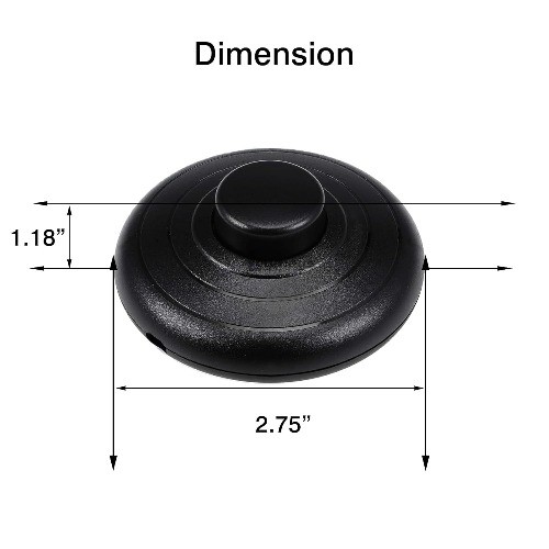 Foot Pedal Switch Lamp Switch 3Pcs Black Cordless Wireless Inline Color: Black