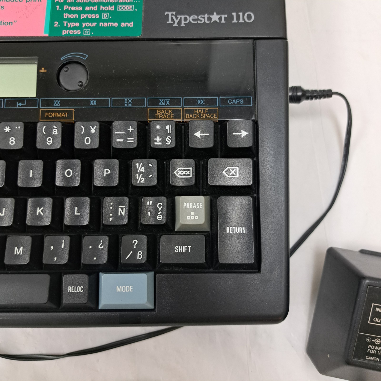 Canon Typestar 110 Black Portable Electronic Typewriter Tested Works