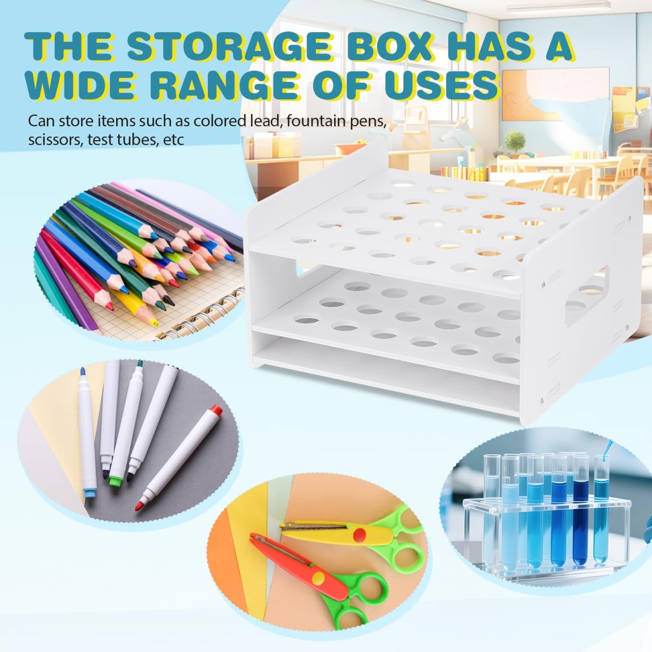 Cabilock Scissors Storage Rack 10.62X9.84X5.90Inch 27.00X25.00X15.00CM, White