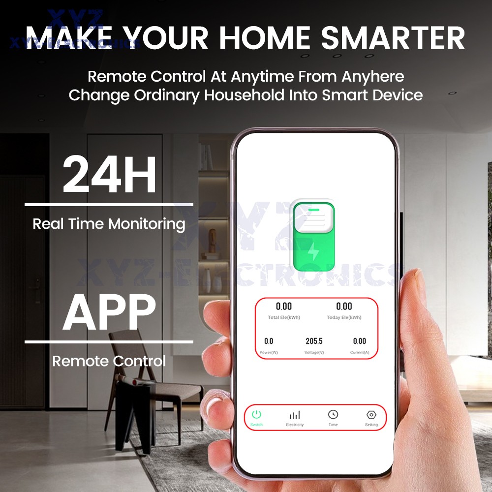 TUYA WIFI Smart Circuit Breaker 63A 220V Switch Metering Overcurrent Protection