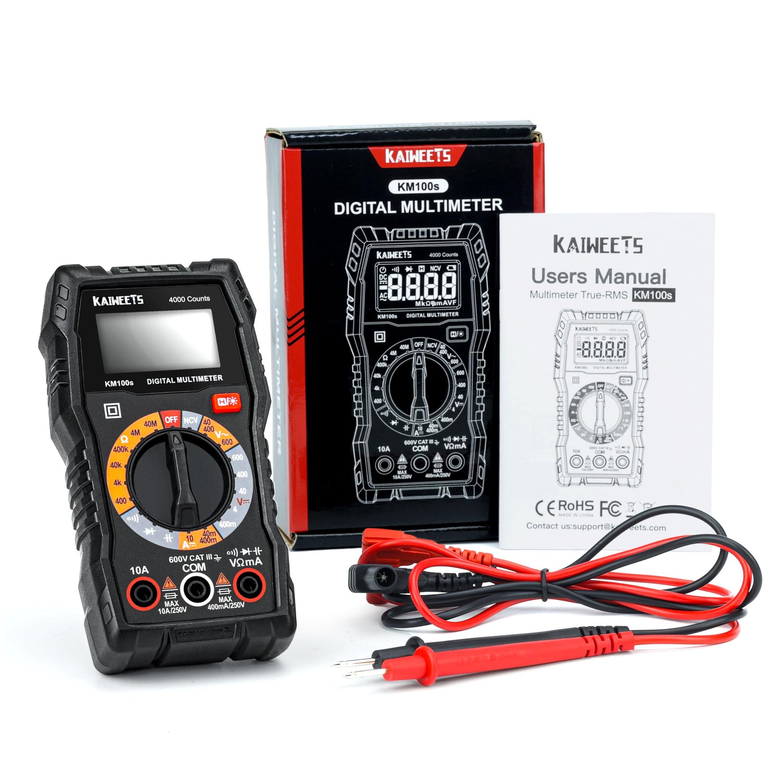 KAIWEETS Digital Multimeter 4000 Counts, Voltage Tester with Accurate Ohm Vol…