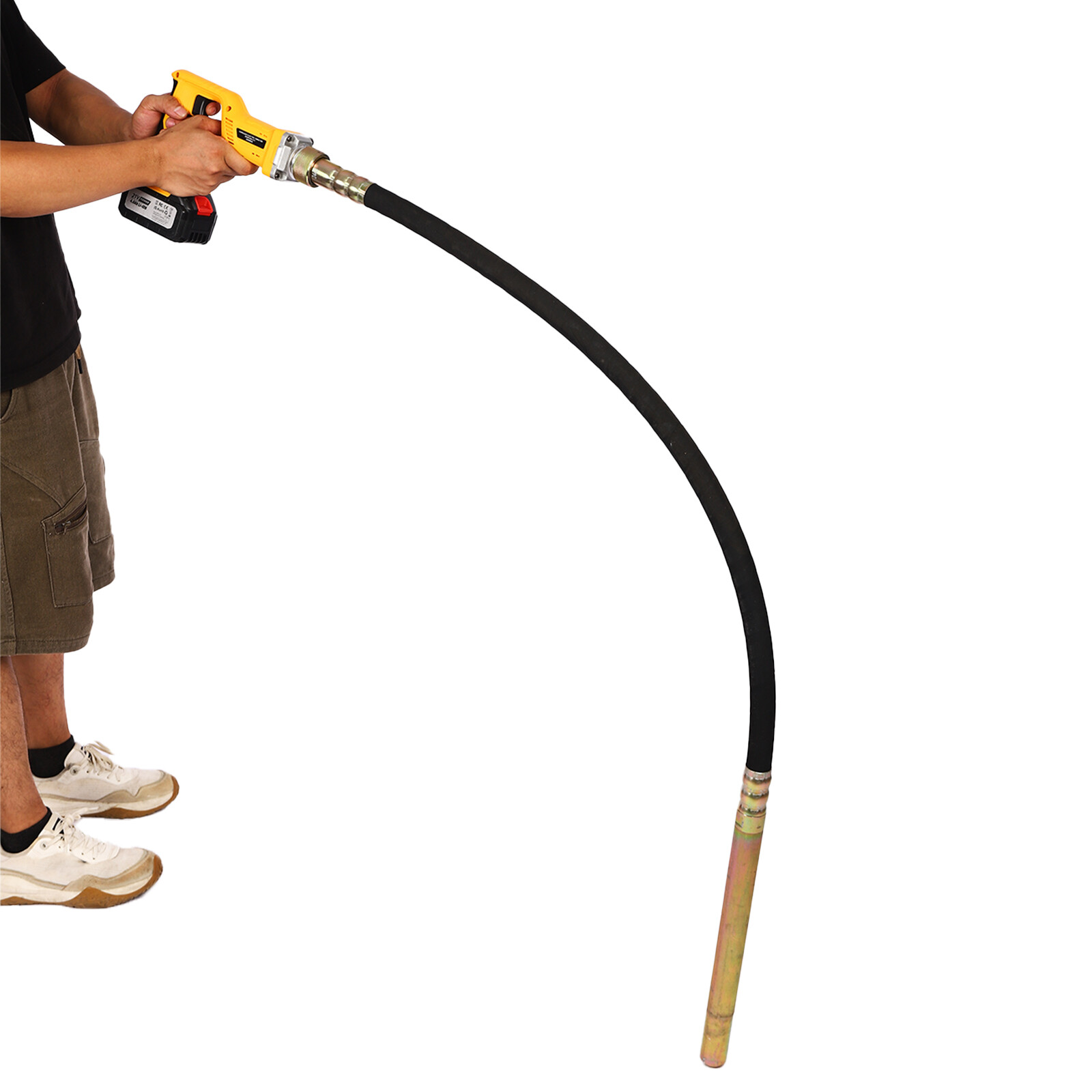 Concrete Vibrating Tool with 4.92ft Shaft, Battery Included, Ergonomic Design