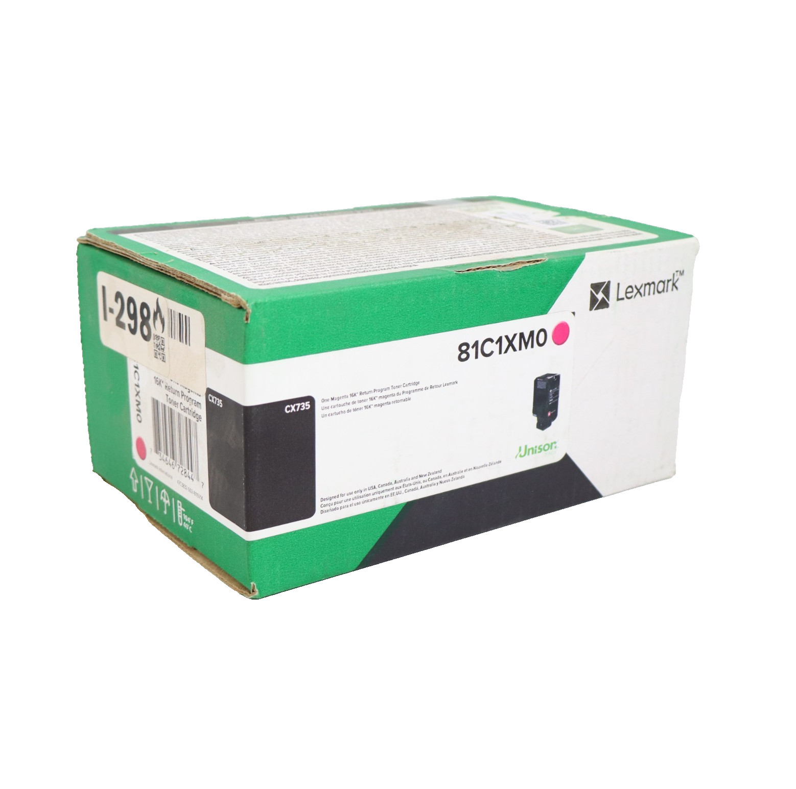 Lexmark 81C1XM0 16200 Page Yield Return Program Toner Cartridge – Magenta – New