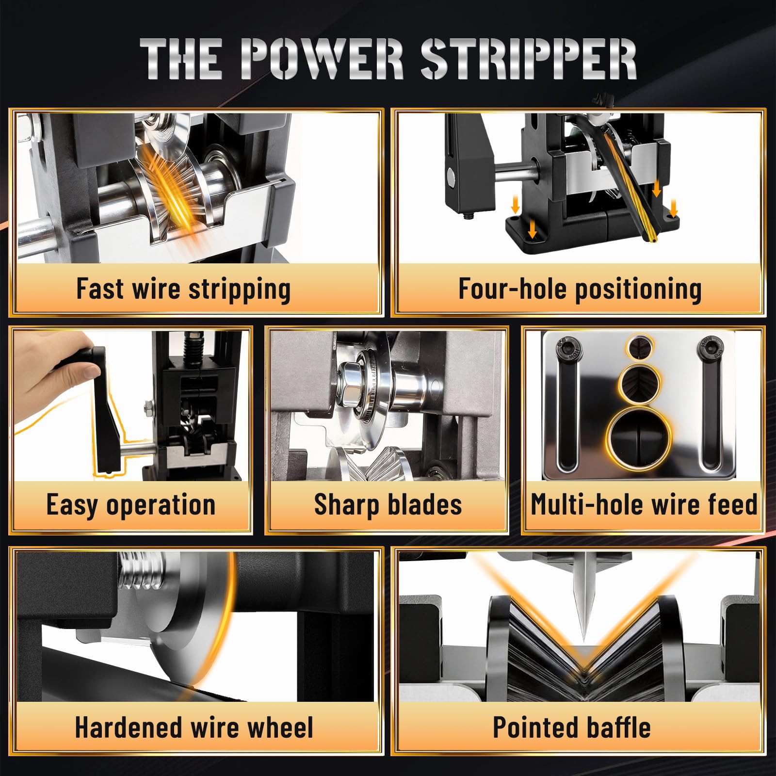 Wire Stripper Machine, 2-in-1 Drill-Powered & Hand Crank Manual Wire Strippin…