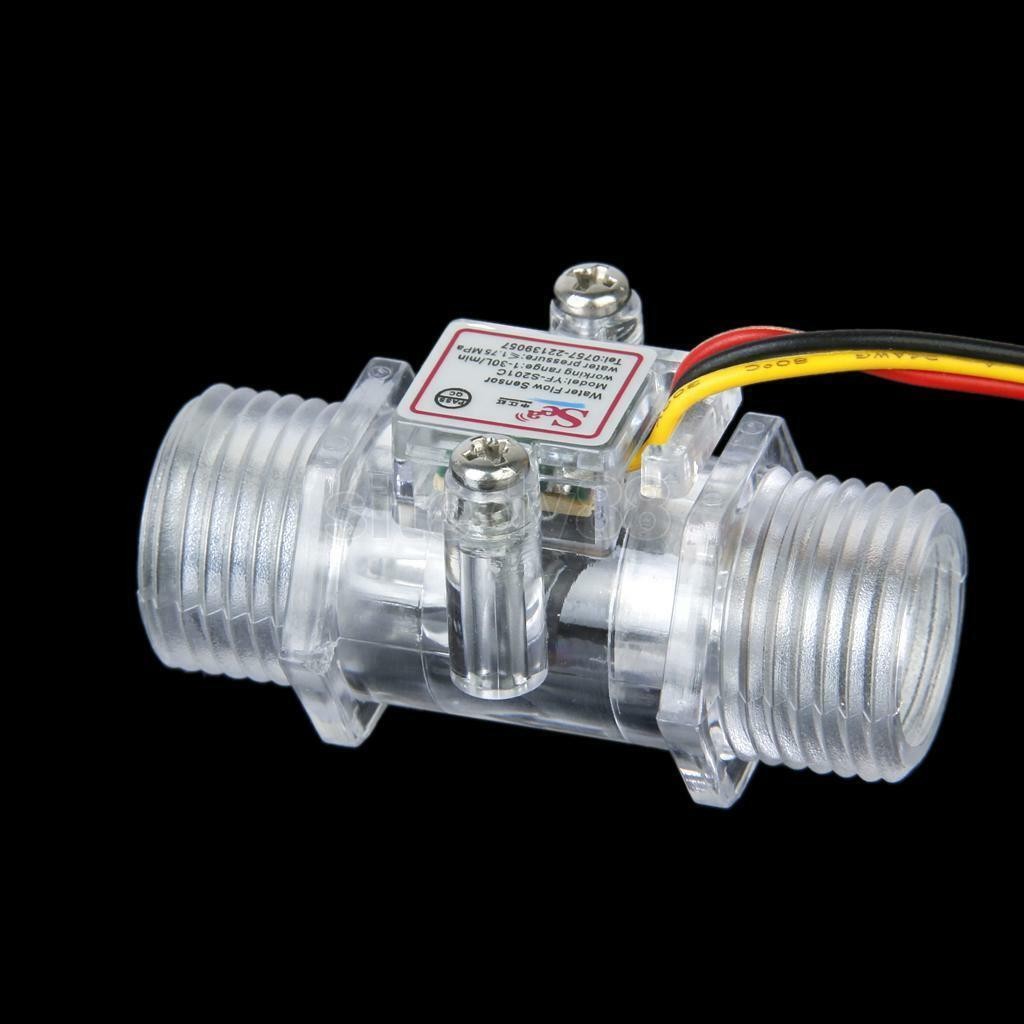 1-30L/min G1/2″ Water Flow Hall Sensor Switch Flow Meter Mini Flowmeter Counter