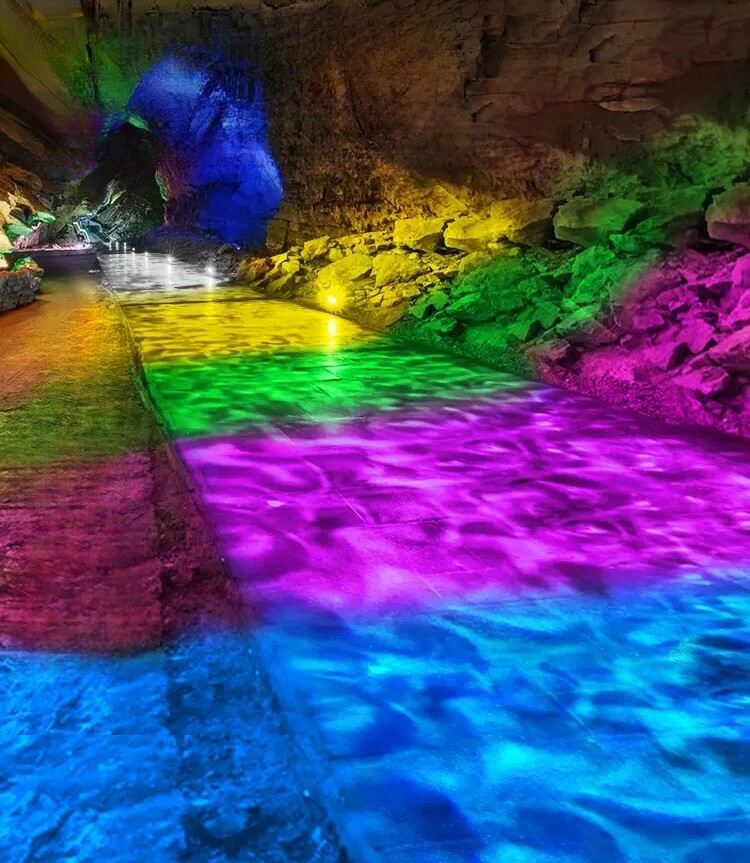 40W-600W 5-Color Cycling IP67 Water Wave Ripple Dynamic GOBO Projection Light