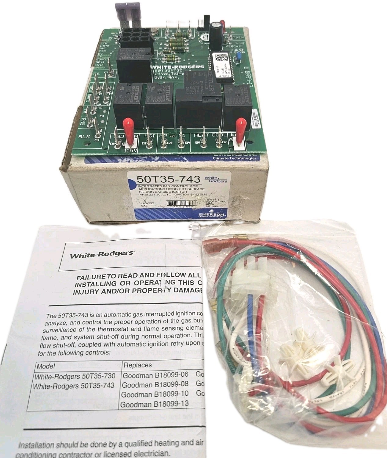 White-Rodgers 50T35-743 Integrated Furnace Control Board NOS