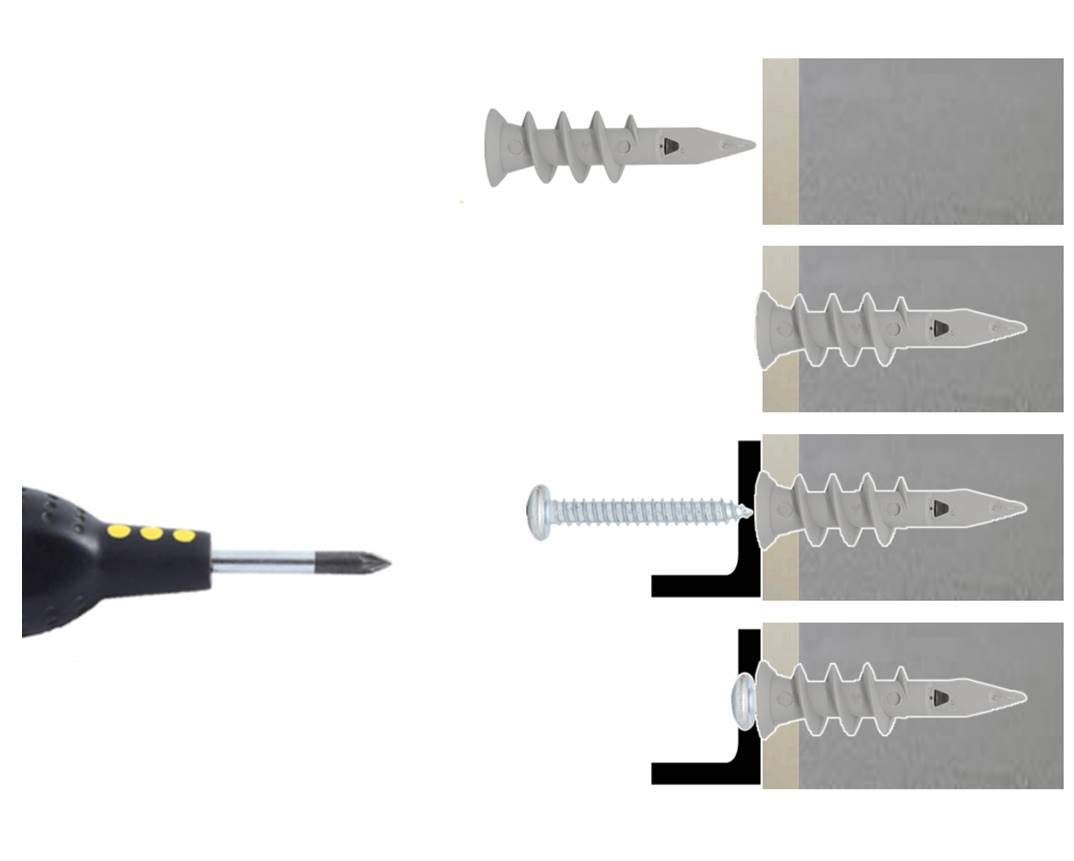 Anclajes De Plastico Autoperforantes Para Paneles Yeso Con Tornillos Tornillos