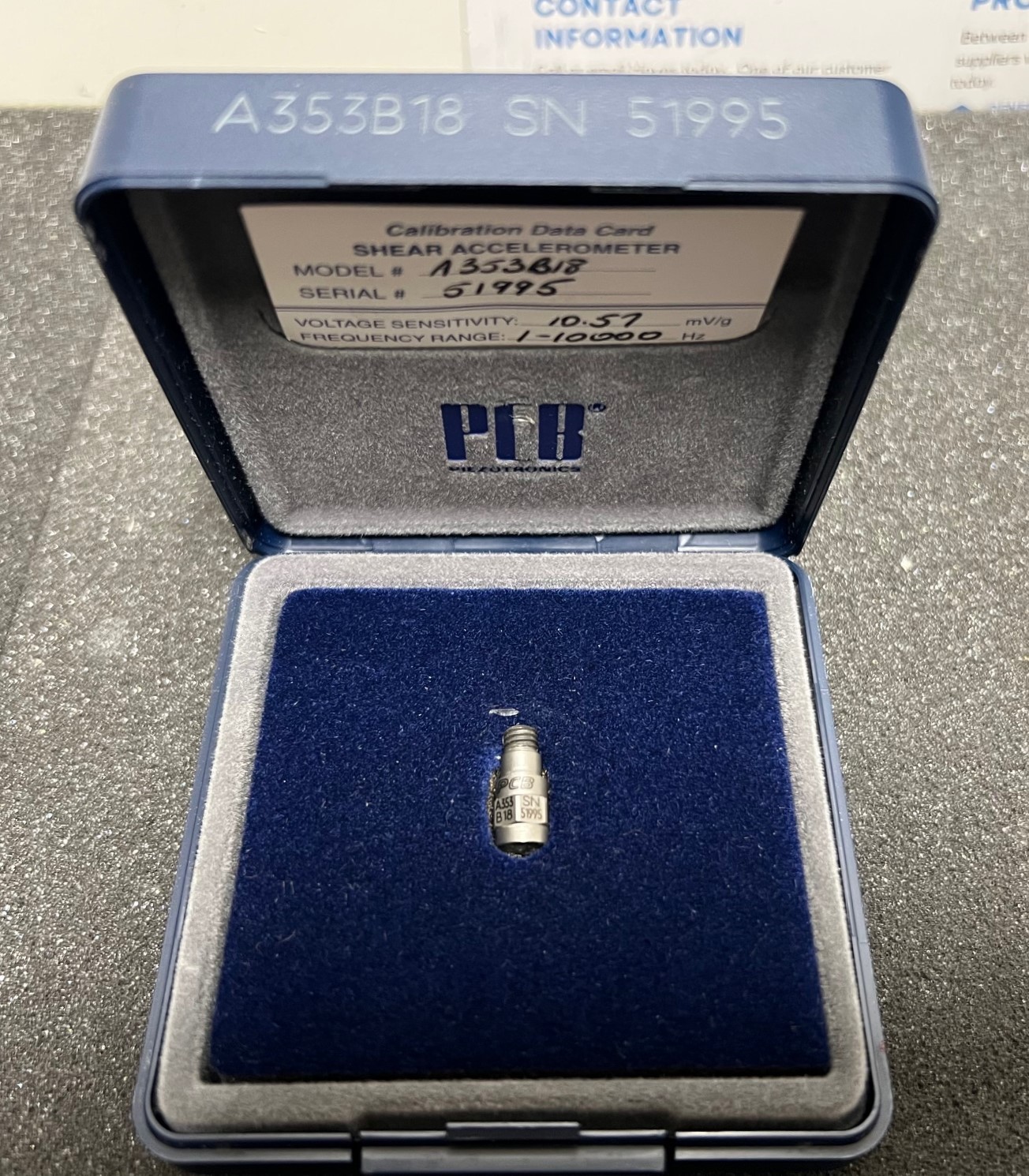PCB PIEZOTRONICS A353B18 GENERAL PURPOSE, QUARTZ SHEER ICP ACCELEROMETER