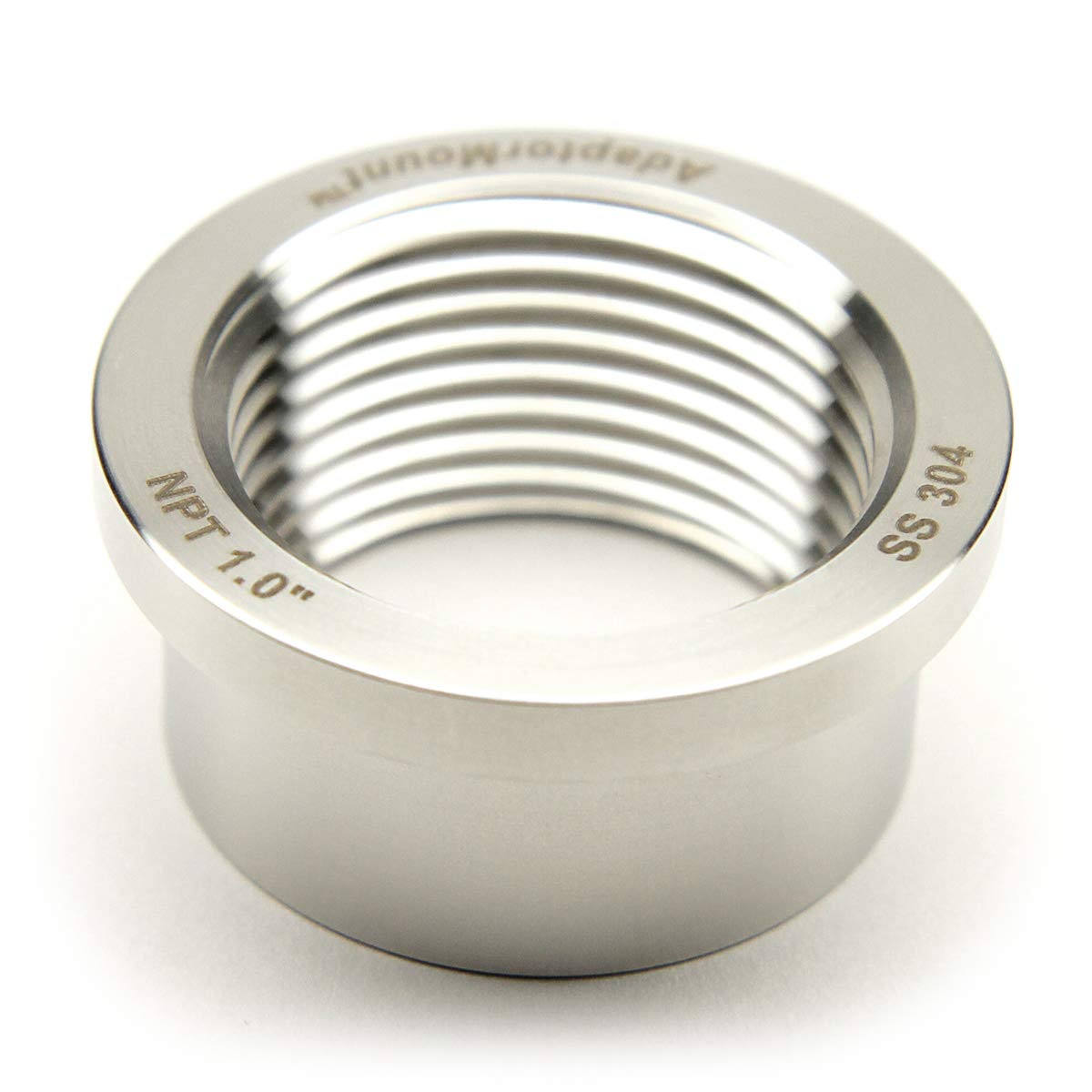 1″ NPT Stainless Steel 304 Female Threaded Stepped Weld Bung Mounting Fitting…