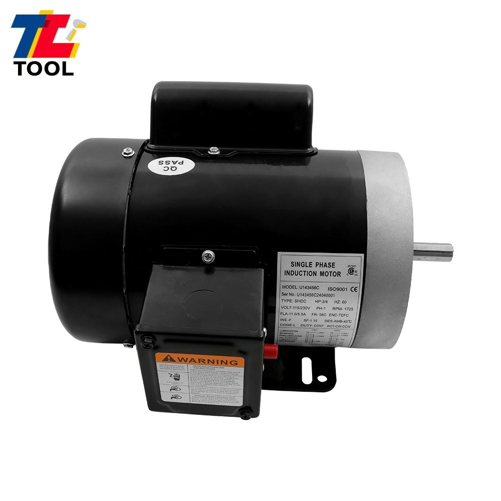 3/4 HP Electric Motor Single Phase 1725 rpm 5/8» shaft 115V/230V 56C Frame