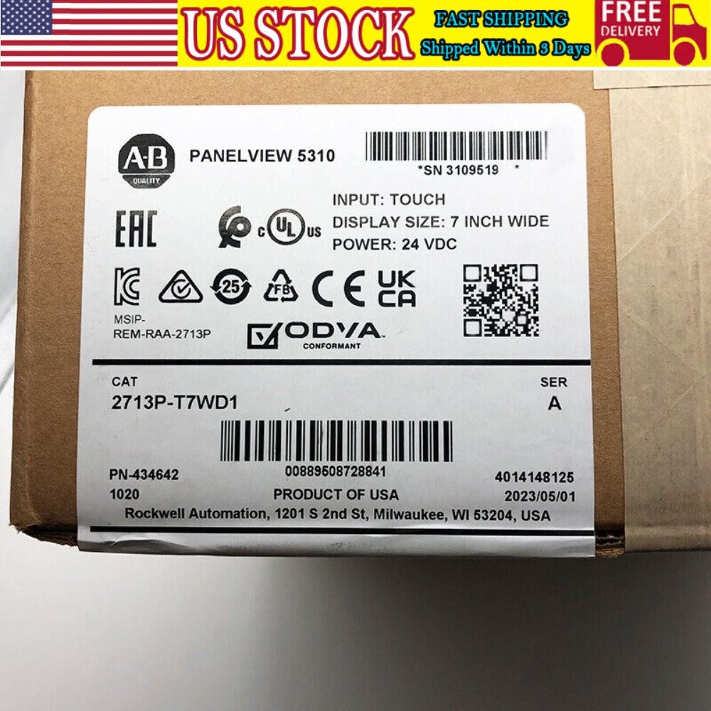 2713P-T7WD1 New AB Sealed PanelView 5310 Graphic Terminal 2713PT7WD1 US Free Tax