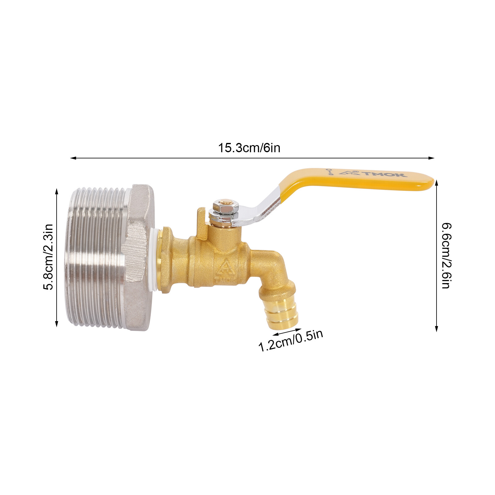 4pcs Rain Barrel Spigot Brass Barrel Faucet For 55 Gallon Drum W/ 4 PTFE Tapes