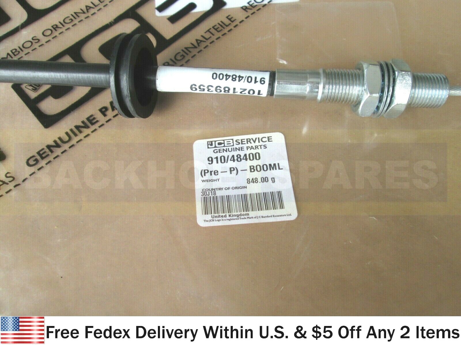 JCB PARTS – GENUINE JCB CABLE LOCK ASSEMBLY BOOM (PART NO. 910/48400)