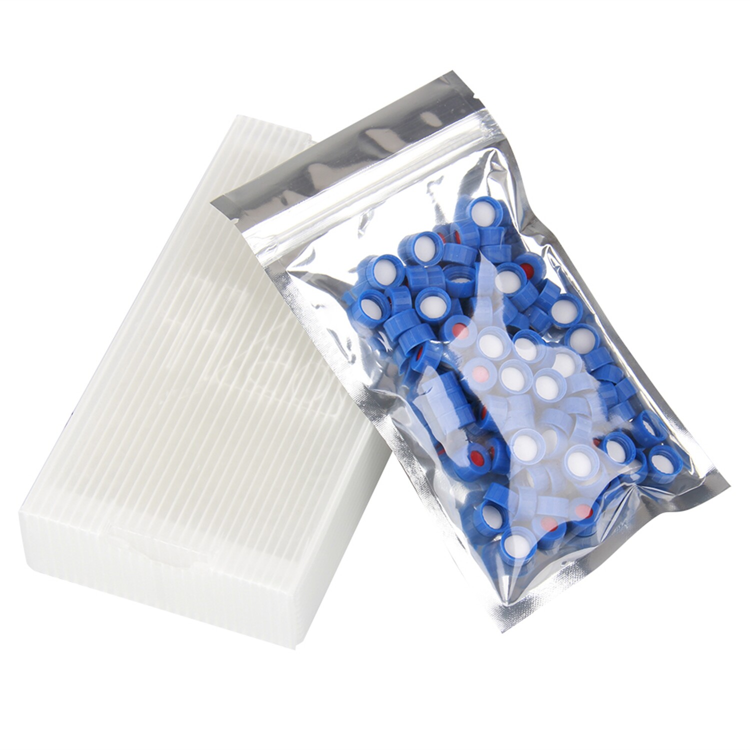 6000xAutosample Vial Cap,9-425 HPLC 2ml Vial Screw Thread Blue caps,9mm