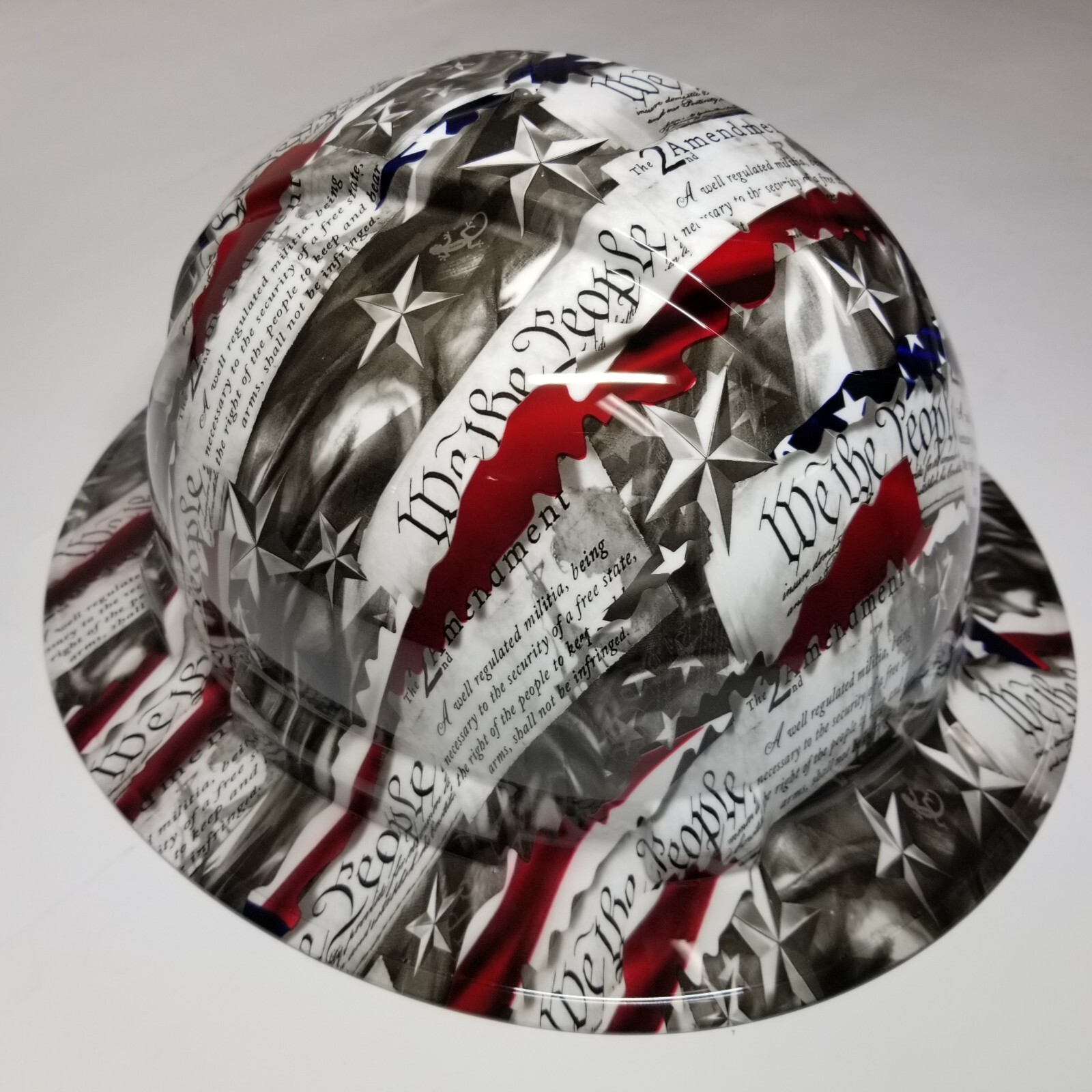 full brim hard hat custom hydro dipped IN 2ND AMENDMENT ,WE THE PEOPLE NEW