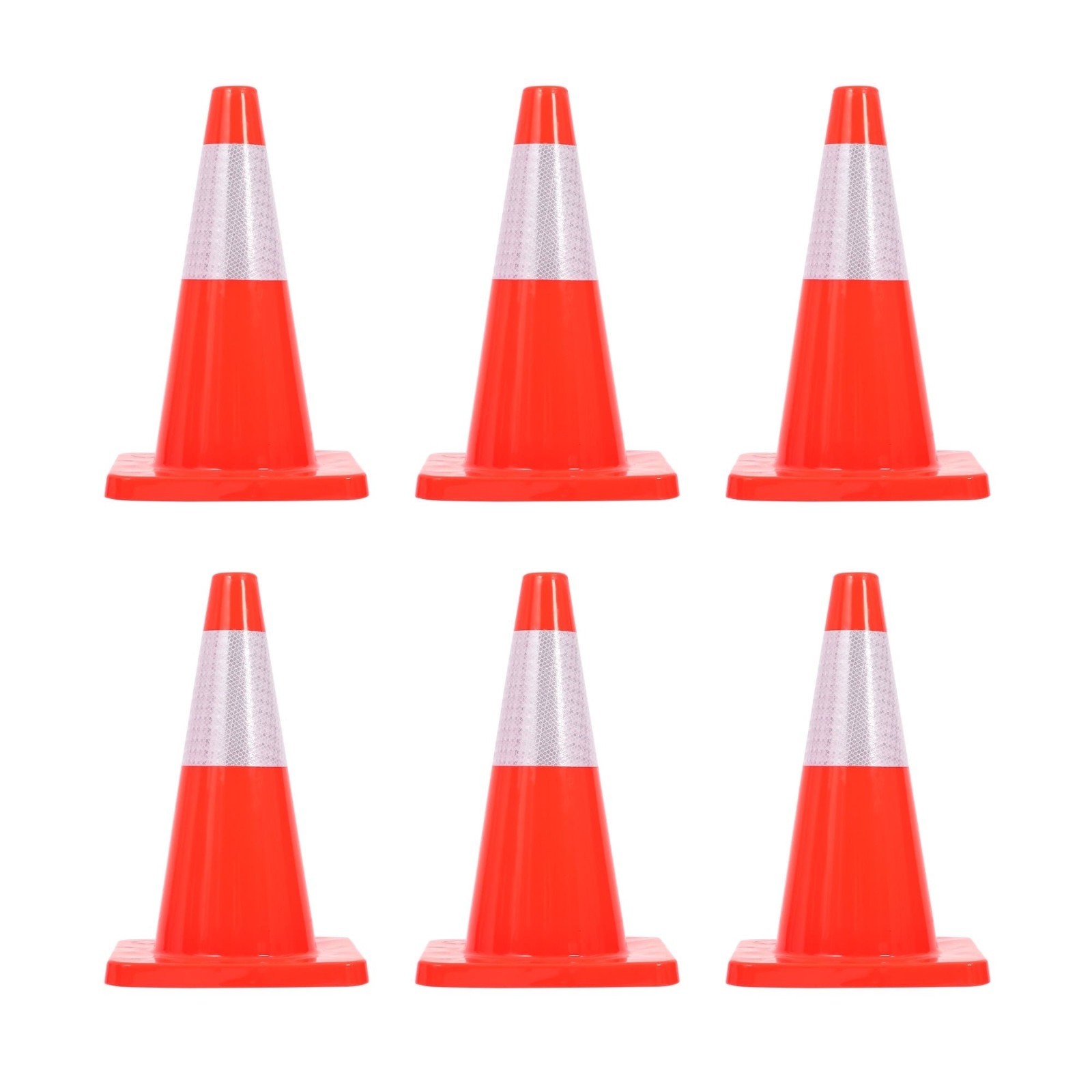 6 PACK-18» Traffic Safety Cones,2.2LB with Reflective Collar| Driveway Parking
