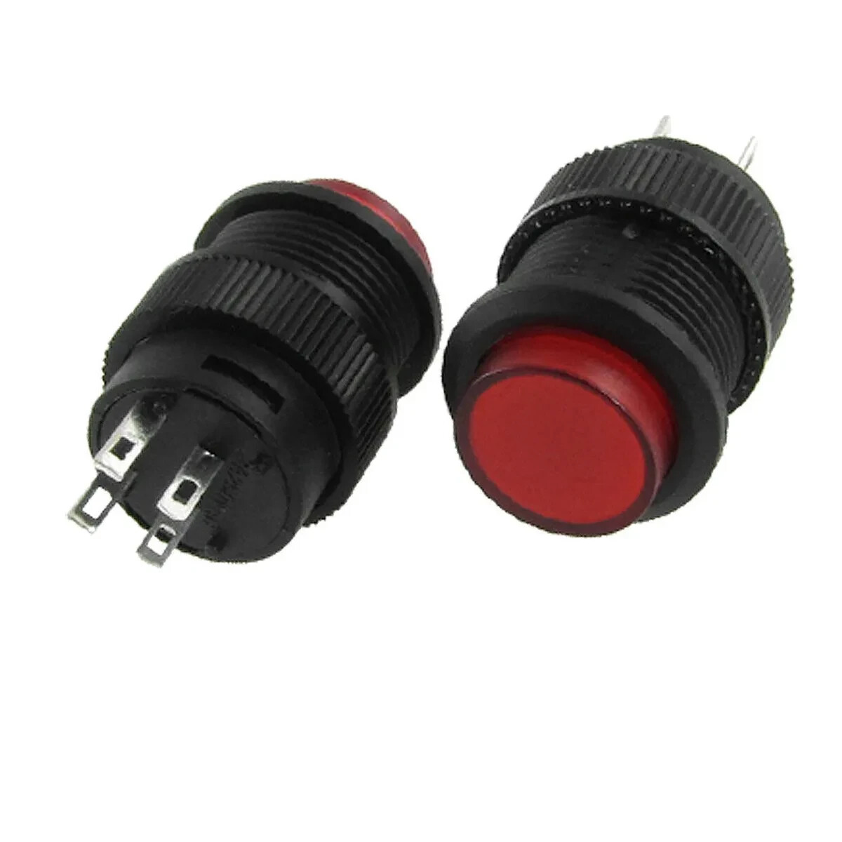 Illuminated Latching SPST Pushbutton Switches — Red pkg(2) w/Resistors MNT33125