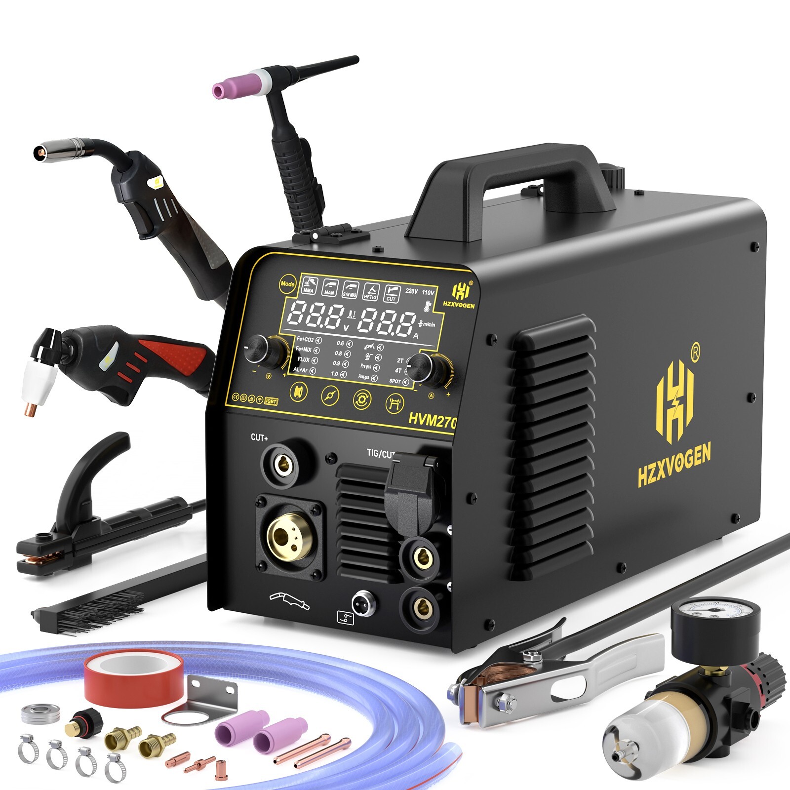 6 in1 MIG/CUT/TIG/MMA Welder 250A 220V Welding Machine Plasma Cutter Gas/Gasless