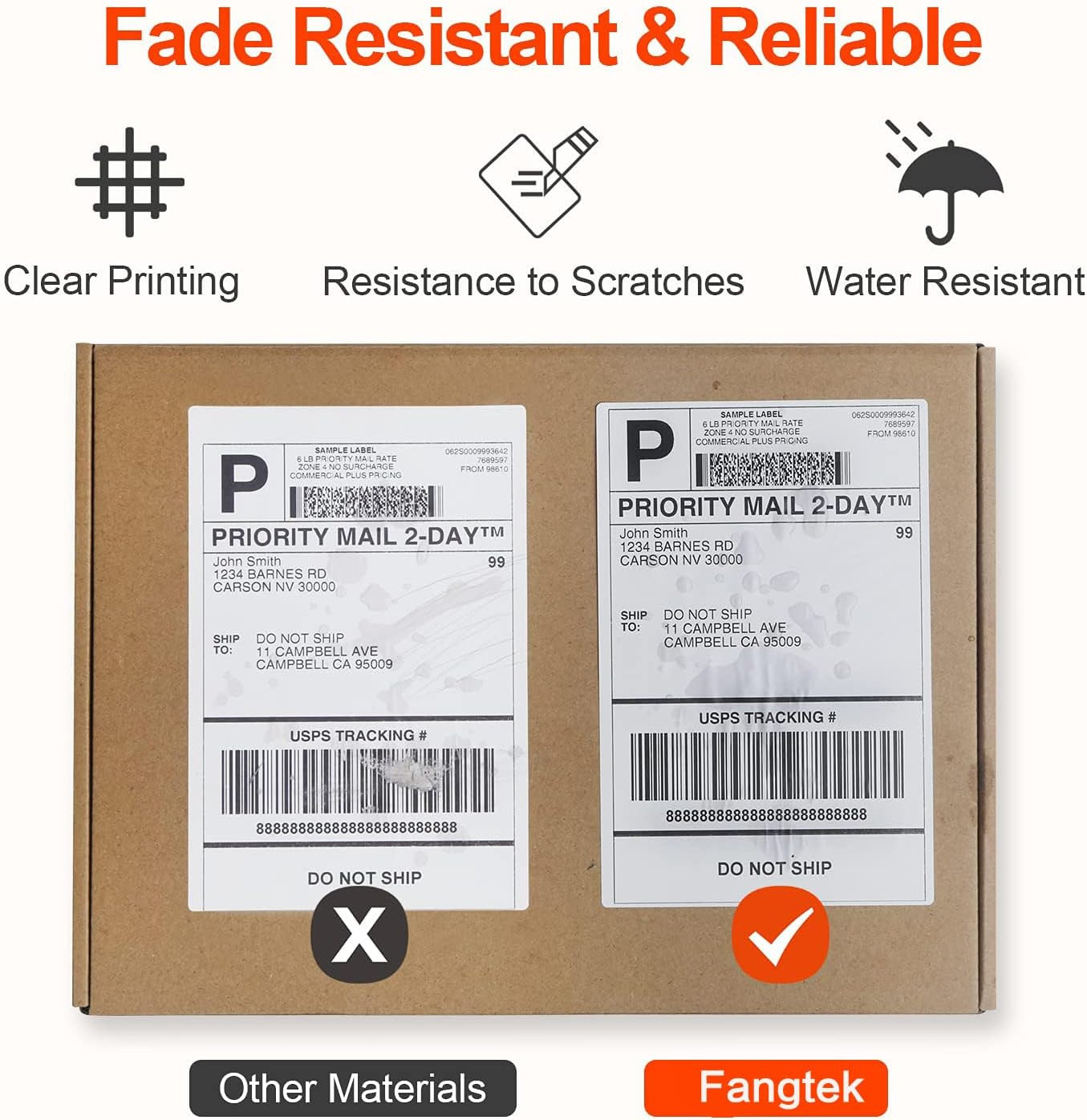 [2 Rolls, 440 Labels] 4”X 6” Postage Thermal Shipping Labels 4X6 Thermal Labels