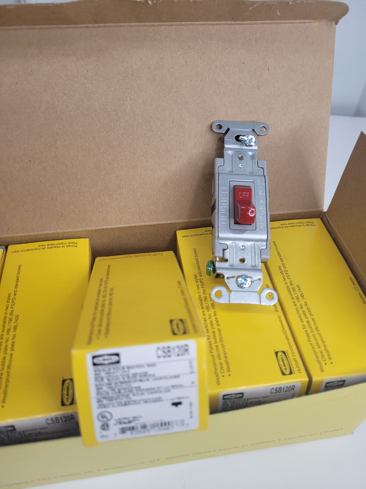 Hubbell CSB120R Commercial Side and Back Wired Single Pole 20A RED Qty 10 d10