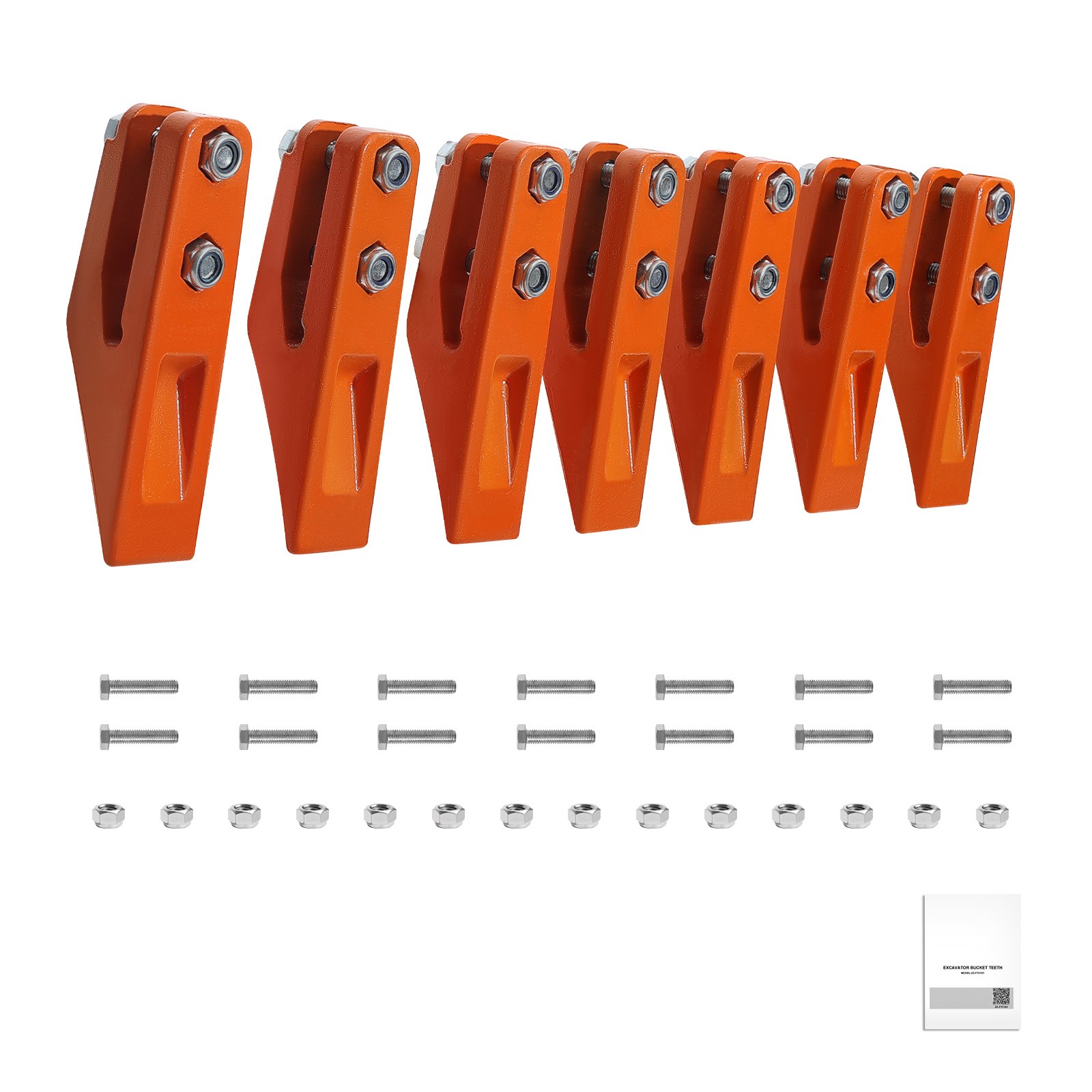 Uimoso 7.34″ Excavator Bucket Teeth with Pin Set, 7-Pack, Durable Bucket Tooth