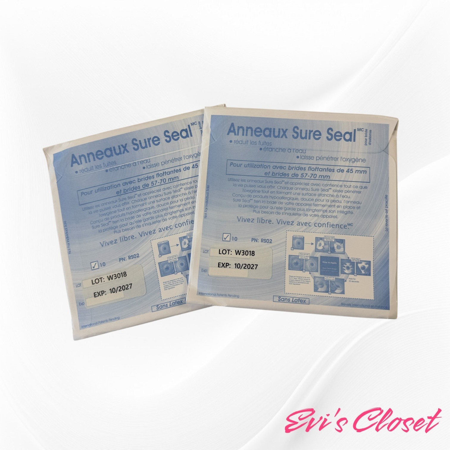 Ostomy Care New Sure Seal Rings Fits 2 1/4″ 2 3/4″ 2 Pack 10 Per Box Exp 10-2027