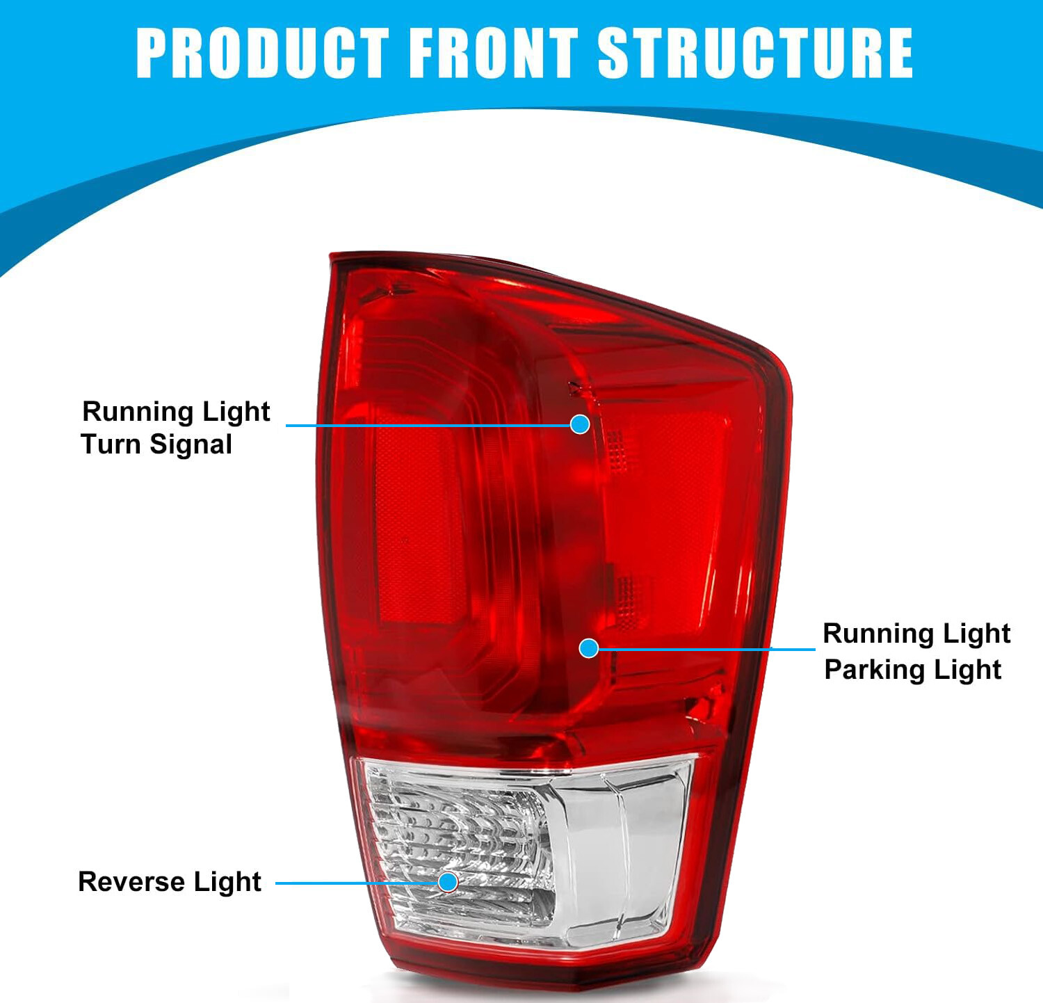 Right Rear Tail Lamp Assembly Fit 2016 2017 2018-2021 Toyota Tacoma Tail Light