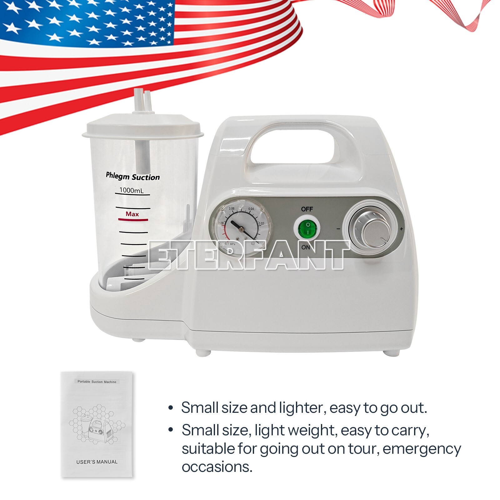 Dental Suction Machine Portable Phlegm Vacuum Oral Emergency Suction Unit ≤65dB