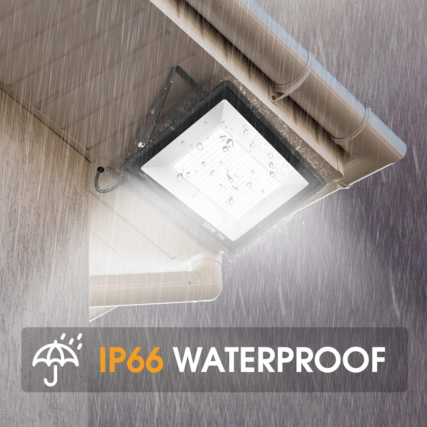 200W LED Flood Light 2 Pack, 22500lm Super Bright Security Lights, IP66 Waterpro