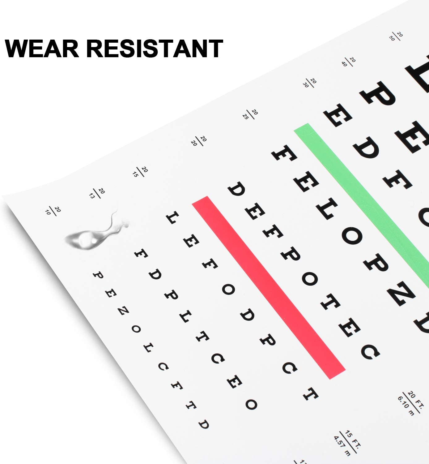 Eye Chart for Exams – Snellen Wall Chart 20 Feet, 11 X 22 in.