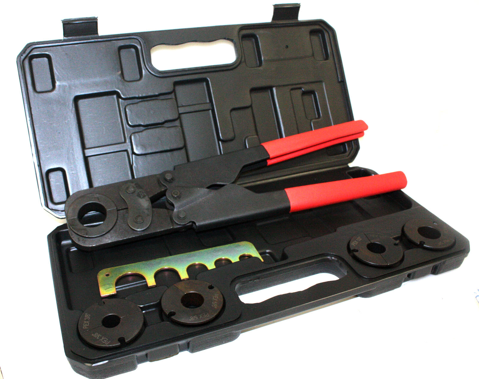 5 in 1 Pex Crimper Kit 3/8″ 1/2″ 5/8″ 3/4″ 1″ Crimping Plumbing Copper Ring Tool