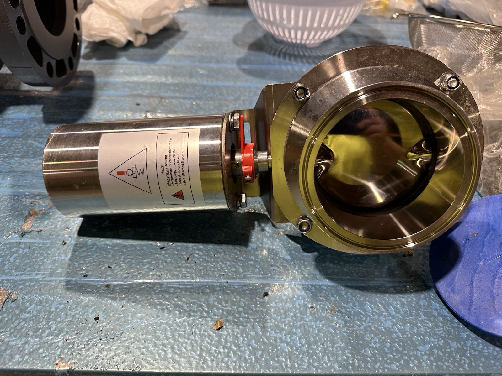 4” Tri Clamp Sanitary Single Acting Pneumatic butterfly Valve Ss304