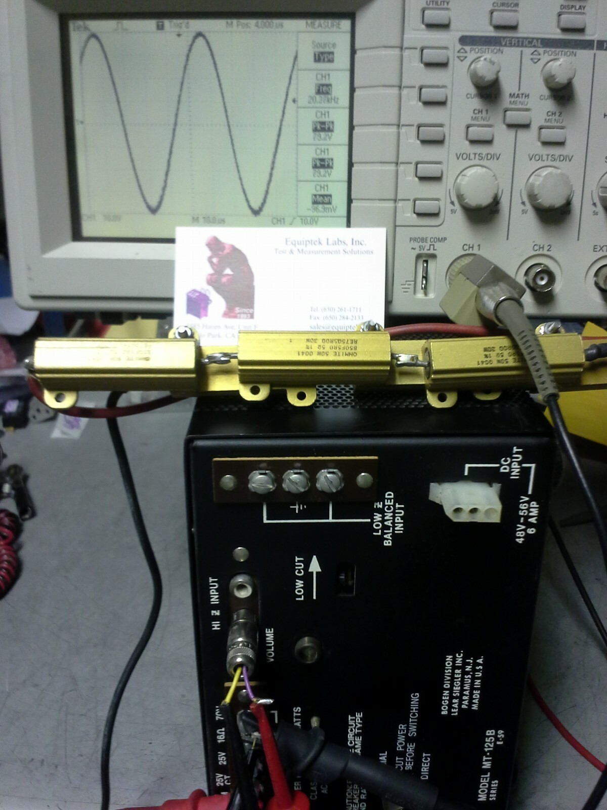 Power Amplifier 30Hz-20kHz 125Wt 75V 68dB max gain Low impedance 4 magnet drive