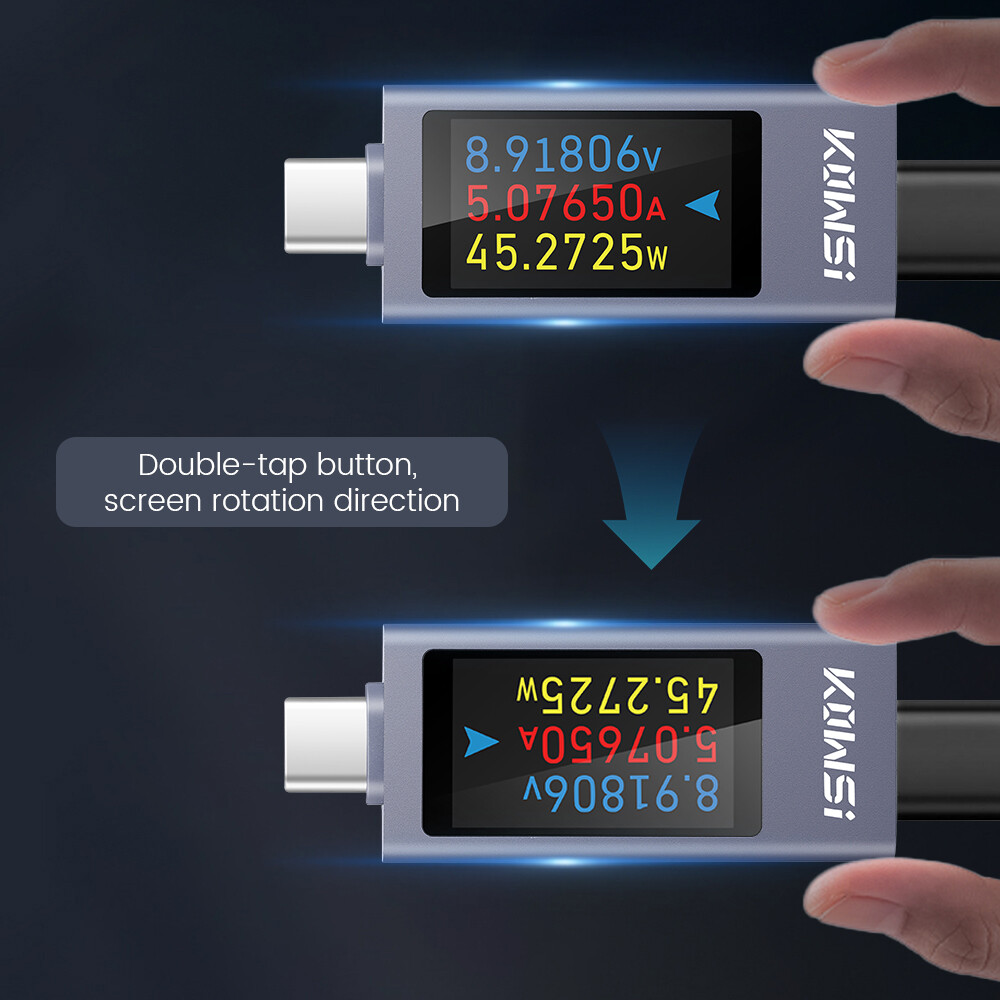 USB Type-C Power Tester Digital Voltage Current Capacity Meter DC4-30V 0-12A