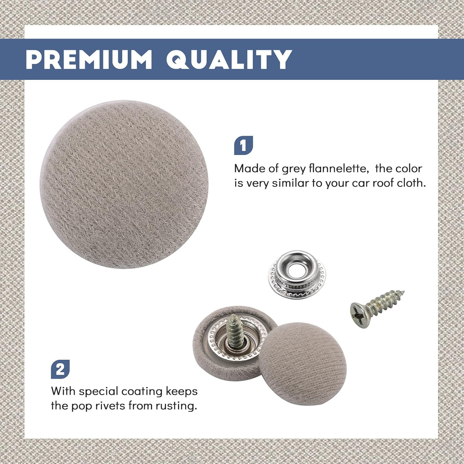 60Pcs Car Roof Headliner Repair Kit, Rivets & Buckles for Interior Ceiling Fix