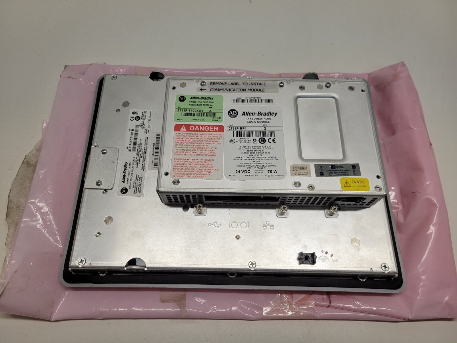 GOOD USED! ALLEN-BRADLEY PANELVIEW PLUS 1000 TOUCH PANEL 2711P-T10C4D1 SER A