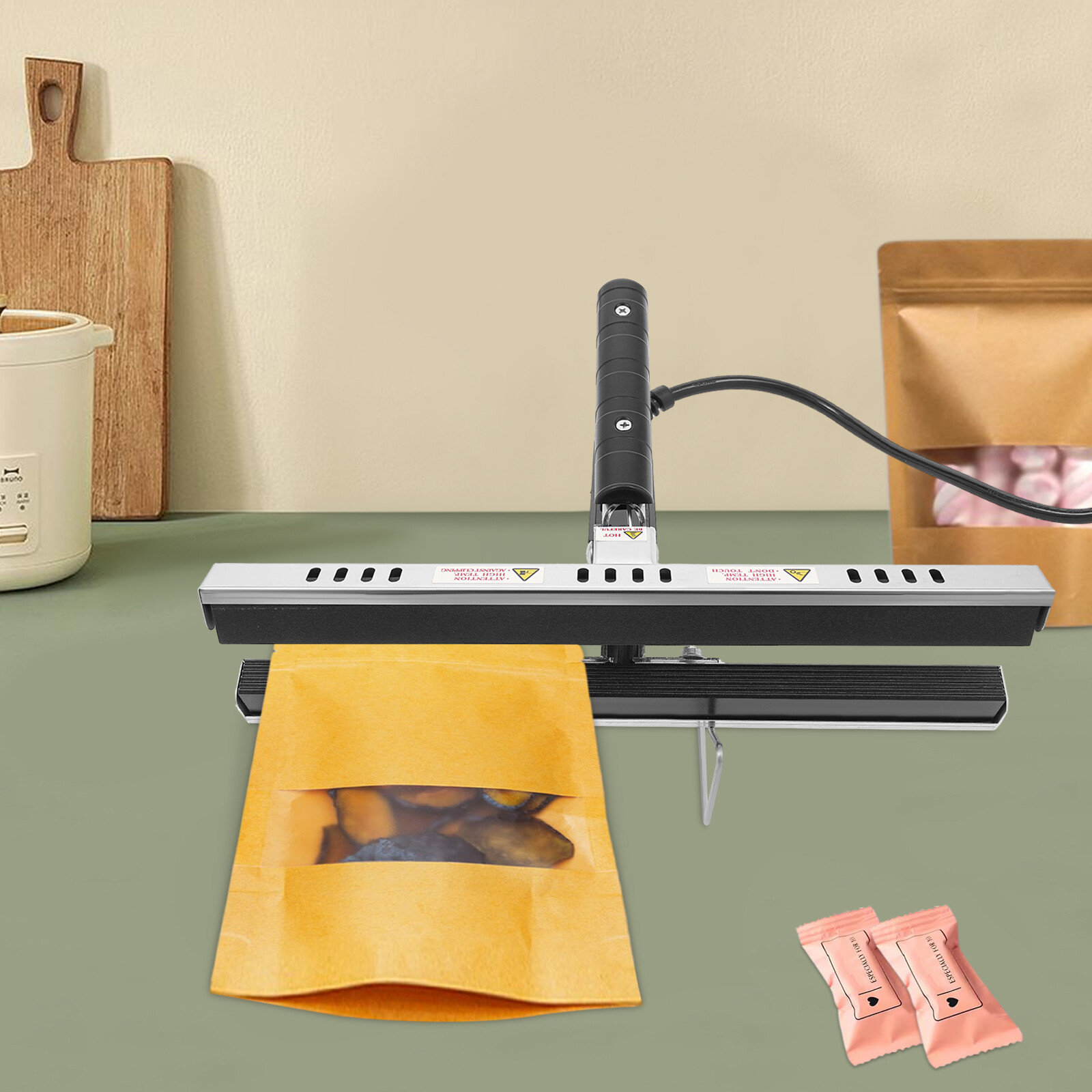 12in Portable Hand Sealing Machine Hand Held Crimp Sealer For Kraft Paper Bags