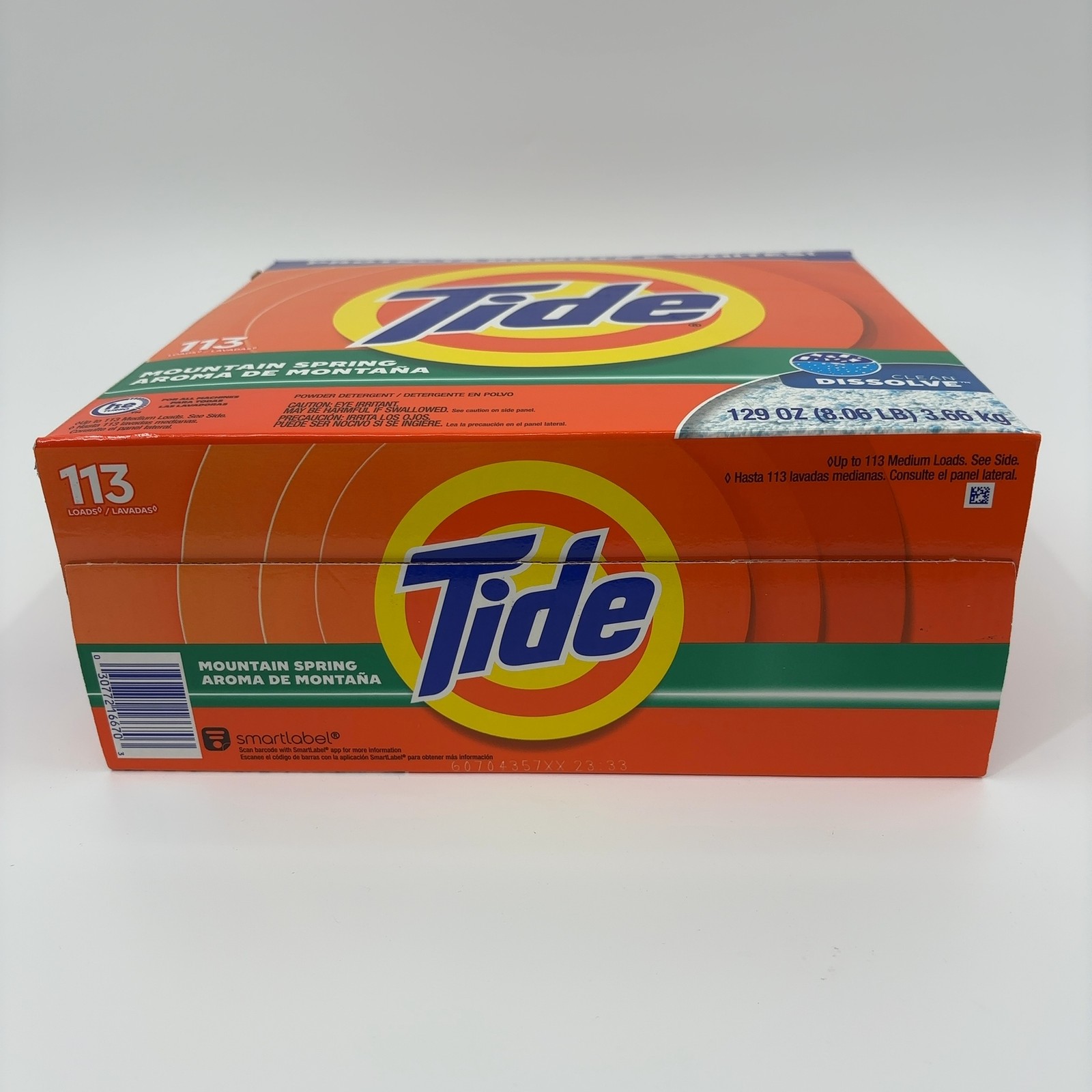 Tide Powder Laundry Detergent, Mountain Spring Scent, 129 oz, 113 Loads