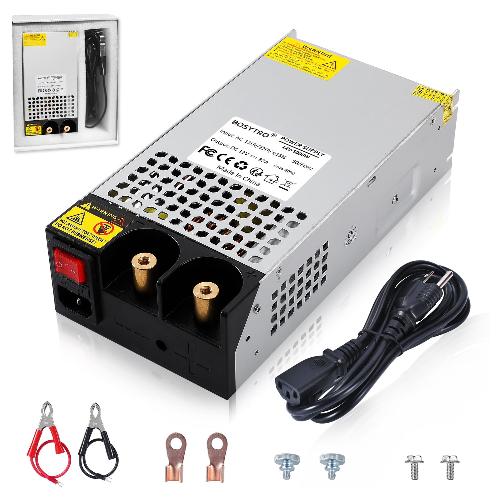 BOSYTRO 12V Switching Power Supply 1000W 83A Universal Power Supply Adapater …