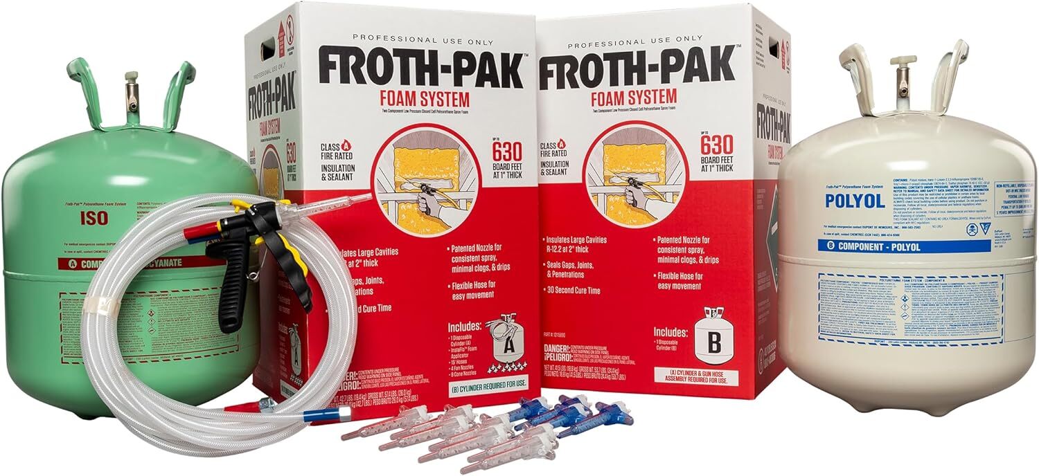 Froth-Pak 630 Spray Foam Insulation Kit, Class A Fire-Rated