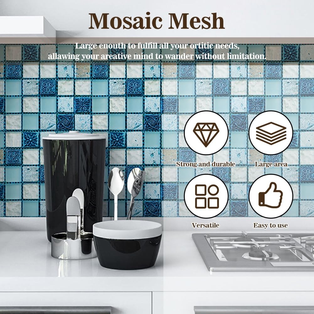 40″ x 80″ Mosaic Mesh for Back Mounted Tile with Gloves, Large, x