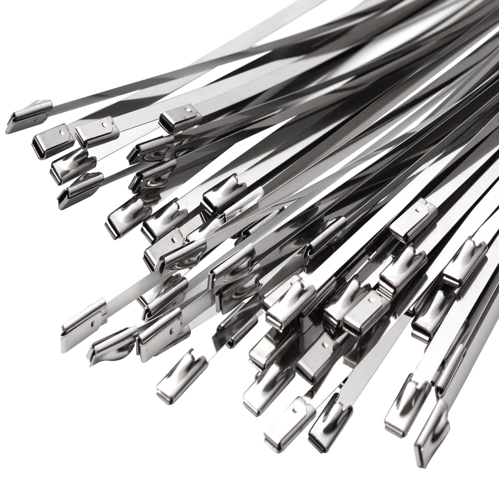 SCITOOLS Metal Zip Ties 15.8in Stainless Steel 0.18in x 15.8in, Silver