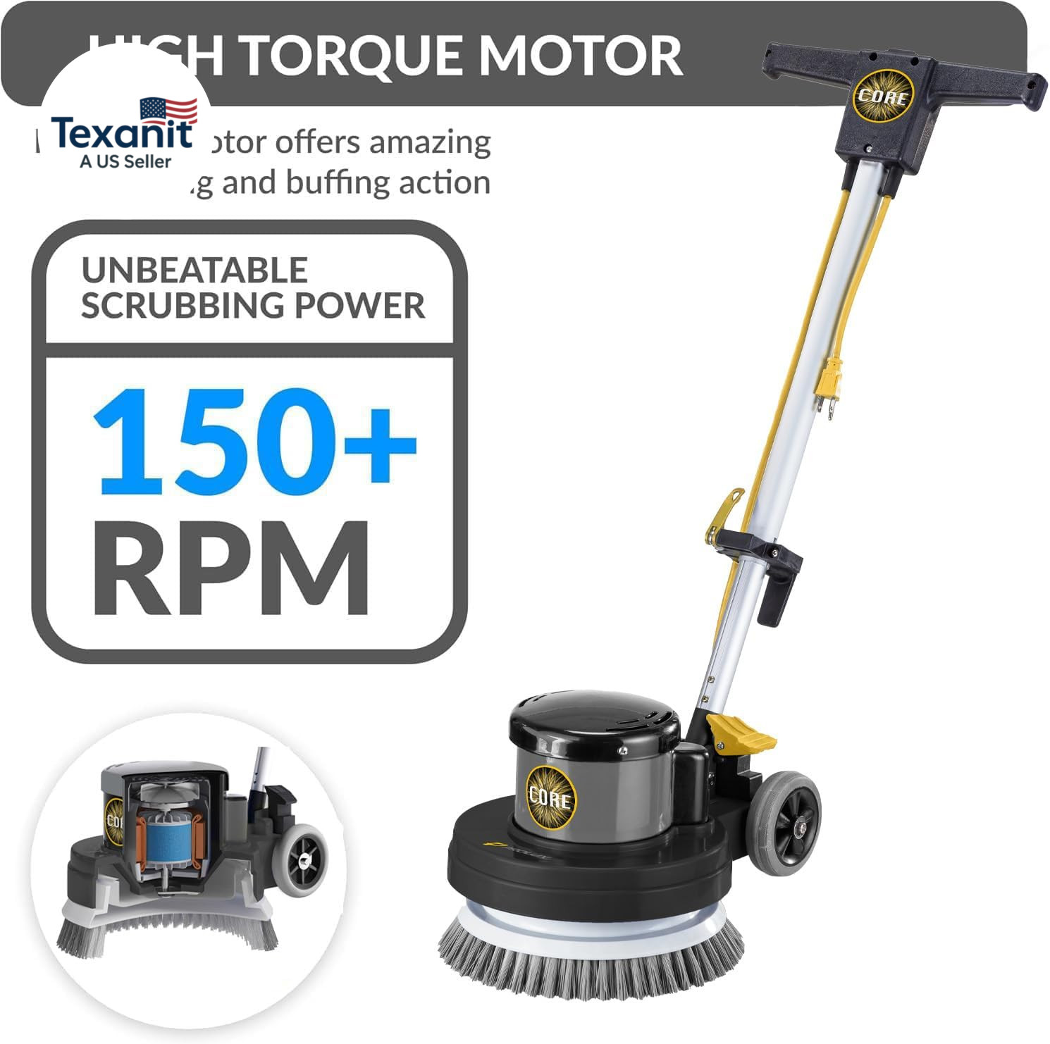 PLC13 13″ Heavy Duty Single Pad Commercial Polisher Floor Buffer Machine Scrubbe