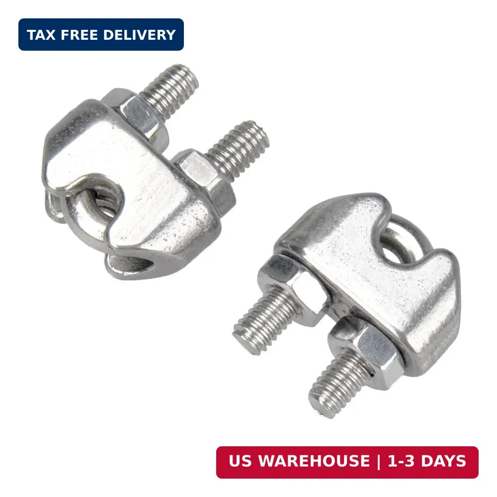 YAMASO 20PCS 1/8 Inches M3 Stainless Steel Wire Rope Cable Clip Clamp