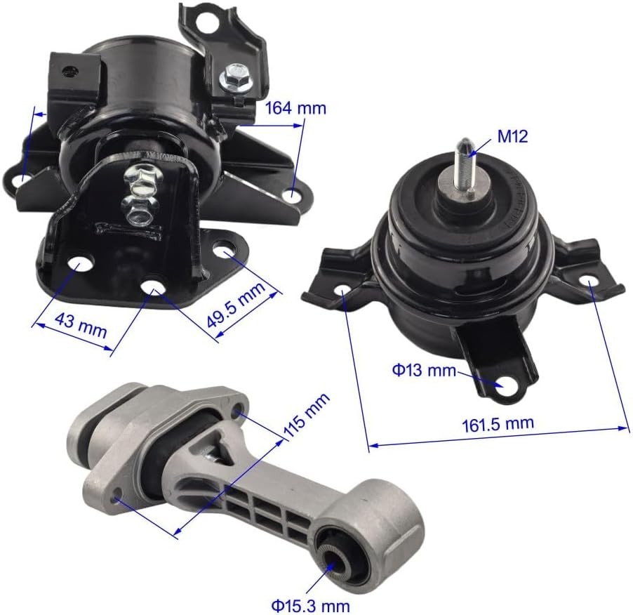 3PC Engine Motor & Trans Mount Set Compatible with 2012-2013 Kia Soul 1.6L 2….