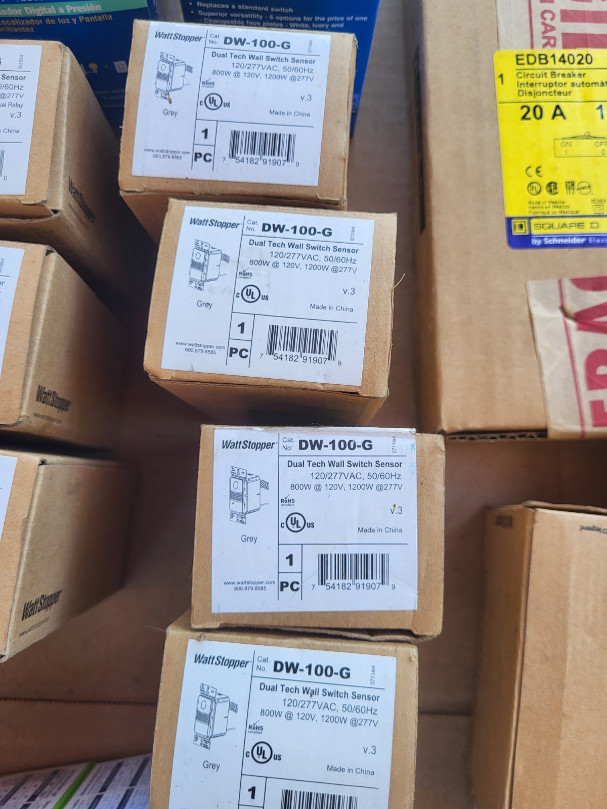 New Open Box, Lot of electrical materials—everything you see is what you get.