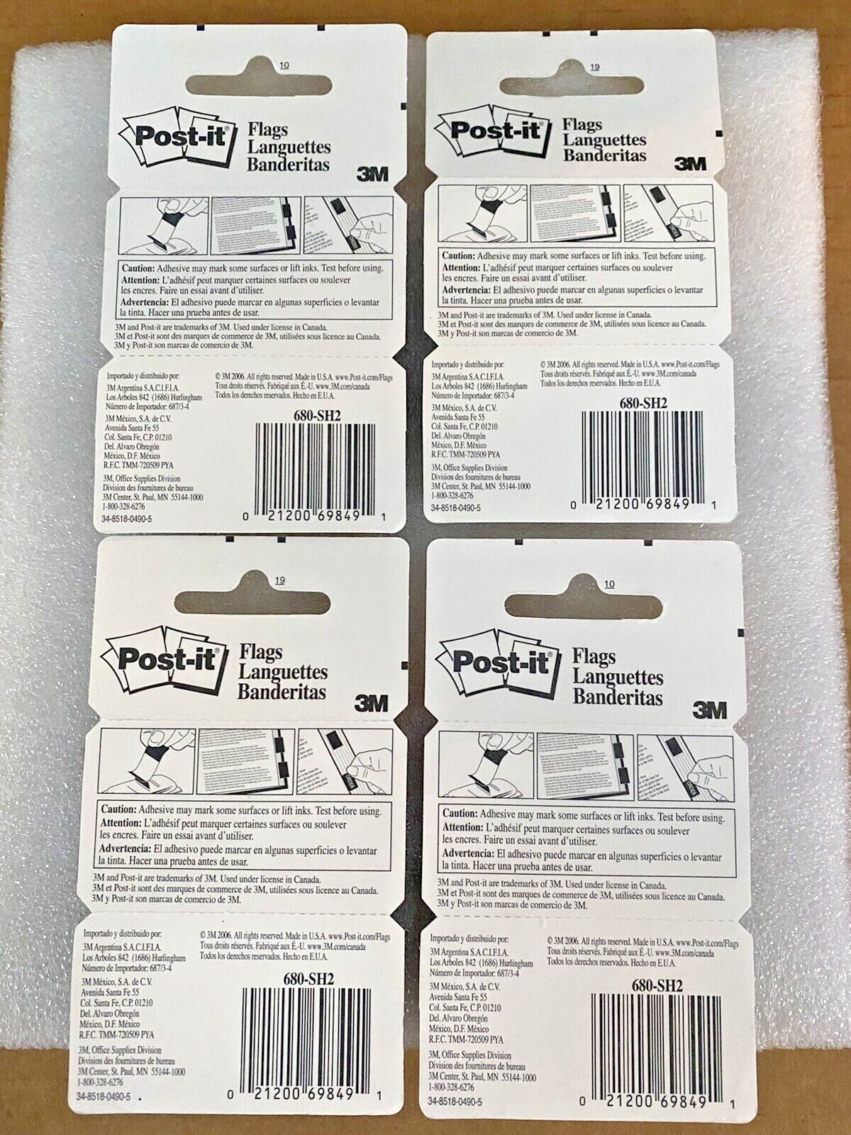 ( 4 ) PACKS OF POST IT FLAGS ~ SIGN HERE ~ YELLOW FLAGS 680-SH2 ~ 100 PER PACK
