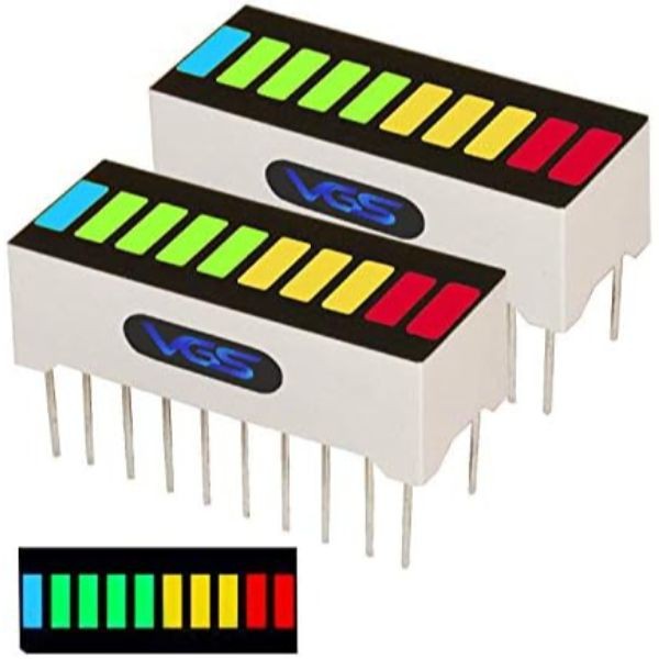 RGYB 10 Segment LED Bar Graph Display 4 Colors Red Yellow Green Blue LED Bar