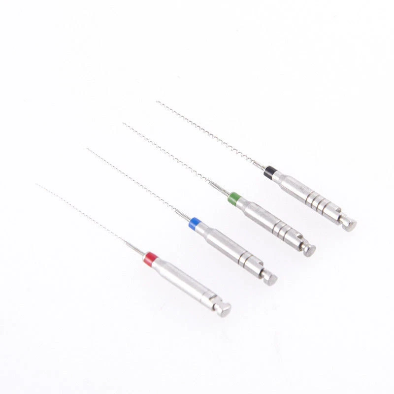 4Pcs/Box Dental Paste Carrier Spiral Fillers Engine Use Stainless Steel 25#-40#